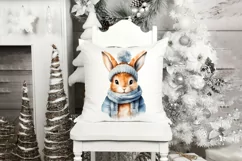 Watercolour Bunny Illustration | Cute Winter Bunnies PNG Product Image 4