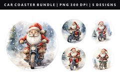 Funny Santa Keychain And Car Coaster Sublimation Design Product Image 1