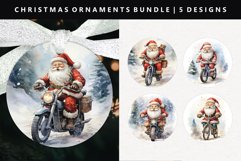 Funny Santa Round Christmas Ornament Sublimation PNG Product Image 1