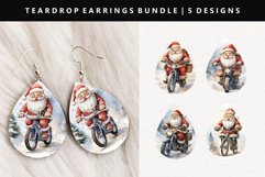Funny Santa Teardrop Earring Sublimation PNG Bundle Product Image 4