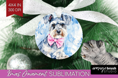 Schnauzer Dog Ornament PNG Floral Dog PNG Sublimation Product Image 1