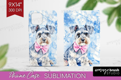 Schnauzer Dog Phone Case PNG Floral Dog Case PNG Sublimation Product Image 1