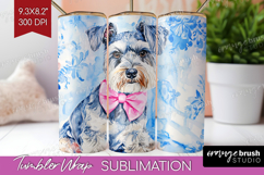 Schnauzer Dog Tumbler Wrap Floral Dog Tumbler PNG Product Image 1