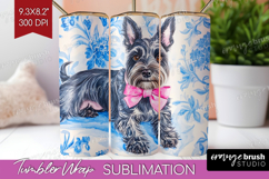 Scottish Terrier Dog Tumbler Wrap Floral Dog Tumbler PNG Product Image 1