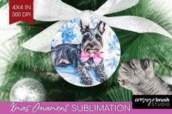 Scottish Terrier Dog Ornament PNG Floral Dog PNG Sublimation Product Image 1