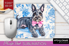 Scottish Terrier Dog Mouse Pad Sublimation Floral Dog PNG Product Image 1