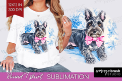 Scottish Terrier Dog Round Tshirt Background Floral Dog PNG Product Image 1