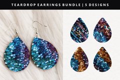 Sequin Teardrop Earring Sublimation PNG Design Product Image 1