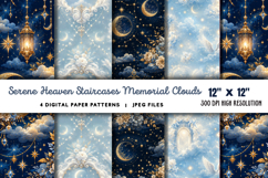 Serene Heaven Staircases Memorial Clouds JPG Product Image 1
