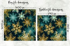 Shimmering Golden Snowflakes Lunch Bag | Snowflakes Tumbler Product Image 2