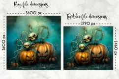 Halloween Lunch Bag Sublimation | Creepy Vintage Pumpkins Product Image 2