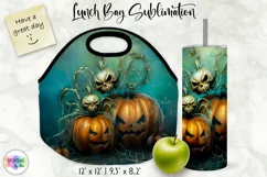 Halloween Lunch Bag Sublimation | Creepy Vintage Pumpkins Product Image 1