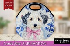 Sheepdog Dog Lunch Bag Floral Dog Lunch Bug PNG Sublimation Product Image 1