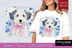 Sheepdog Dog Square Tshirt Background Floral Dog PNG Product Image 1