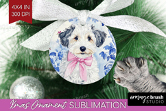 Sheepdog Dog Ornament PNG Floral Dog PNG Sublimation Product Image 1
