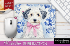Sheepdog Dog Mouse Pad Sublimation Floral Dog Mousepad PNG Product Image 1