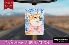 Shiba Inu Dog Air Freshener PNG Floral Dog PNG Sublimation Product Image 1