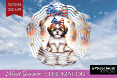 Shih Tzu Dog Wind Spinner Sublimation PNG Patriotic Dog Product Image 1