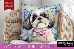 Shih_Tzu Dog Pillow Sublimation Floral Dog Pillow Cover PNG Product Image 1