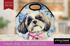 Shih_Tzu Dog Lunch Bag Floral Dog Lunch Bug PNG Sublimation Product Image 1