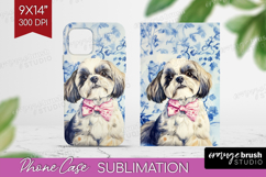 Shih_Tzu Dog Phone Case PNG Floral Dog Case PNG Sublimation Product Image 1