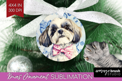 Shih_Tzu Dog Ornament PNG Floral Dog PNG Sublimation Product Image 1