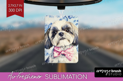Shih_Tzu Dog Air Freshener PNG Floral Dog PNG Sublimation Product Image 1