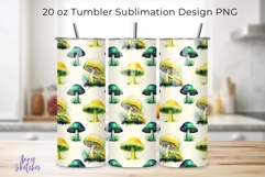 4 Bioluminescent Mushroom Seamless Tumbler Wrap 20oz Product Image 5