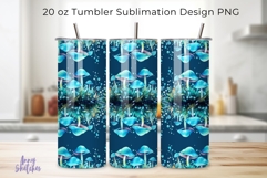 4 Bioluminescent Mushroom Seamless Tumbler Wrap 20oz Product Image 2