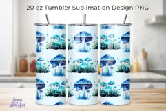 4 Bioluminescent Mushroom Seamless Tumbler Wrap 20oz Product Image 3