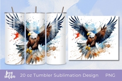 4th of July Bald Eagle Tumbler Wrap Patriotic 20 oz PNG Product Image 1