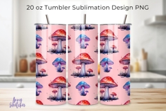 4 Bioluminescent Mushroom Seamless Tumbler Wrap 20oz Product Image 4