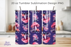 4 Bioluminescent Mushroom Seamless Tumbler Wrap 20oz Product Image 5