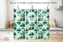 4 Bioluminescent Mushroom Seamless Tumbler Wrap 20oz Product Image 3