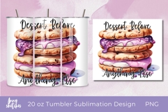 Ice Cream Sandwich PNG 20 oz Cute Dessert Tumbler Wrap Product Image 1