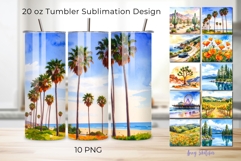 10 California Landscape Tumbler Wrap Bundle 20 oz Product Image 1
