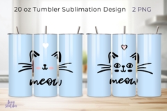 2 Cute Baby Cat Face Tumbler Wrap Kawaii 20 oz Sublimation Product Image 1