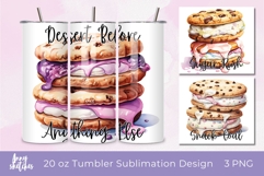 3 Ice Cream Cookie Sandwich Tumbler Wrap Cute Summer 20 oz Product Image 1