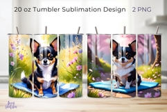 2 Floral Chihuahua 20 oz Tumbler Wrap Product Image 1