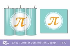20 Oz Tumbler Wrap Pi Day Tumbler Sublimation Design Math Product Image 1