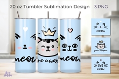 3 Cute Baby Cat Face Tumbler Wrap Kawaii 20 oz Sublimation Product Image 1