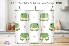 Cute Frog Toad Seamless Pattern Tumbler Wrap PNG 20 oz Product Image 1