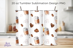 Cute Coffee Cup Tumbler Wrap PNG 20 oz Product Image 1