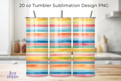 Mexican Colorful Horizontal Stripes Tumbler Wrap 20 oz Product Image 1
