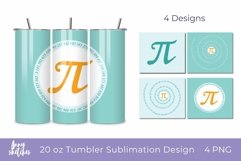 20 Oz Tumbler Wrap Pi Day Tumbler Sublimation Design Math Product Image 1