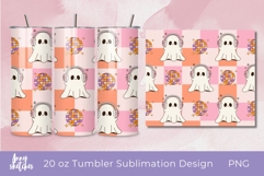 Retro Halloween Ghost Disco Party Tumbler Wrap 20oz PNG Product Image 2