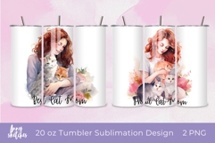 Cat Mom Tumbler Sublimation PNG 20 oz Tumbler Design Product Image 1