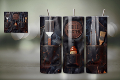 Dad Hobbies 3D Faux Leather Sublimation Tumbler Wrap PNG&amp;JPG Product Image 5