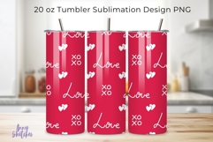 Red Love Valentines Tumbler Wrap 20 oz Seamless Hand Drawn Product Image 1