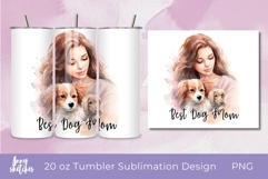 Dog Mom Tumbler Sublimation PNG 20 oz Tumbler Design Product Image 1